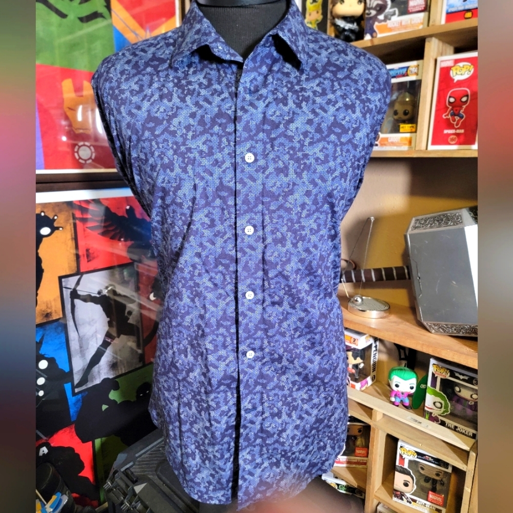 Kenneth Cole blue and purple casual dress shirt